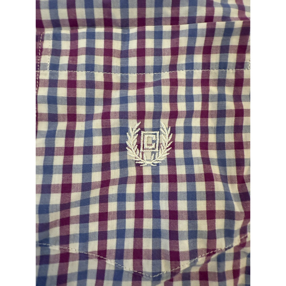 Ralph Lauren Chaps Button Up Shirt Mens XL Blue Red Plaid Easy Care Lot Of 2 - Picture 4 of 7